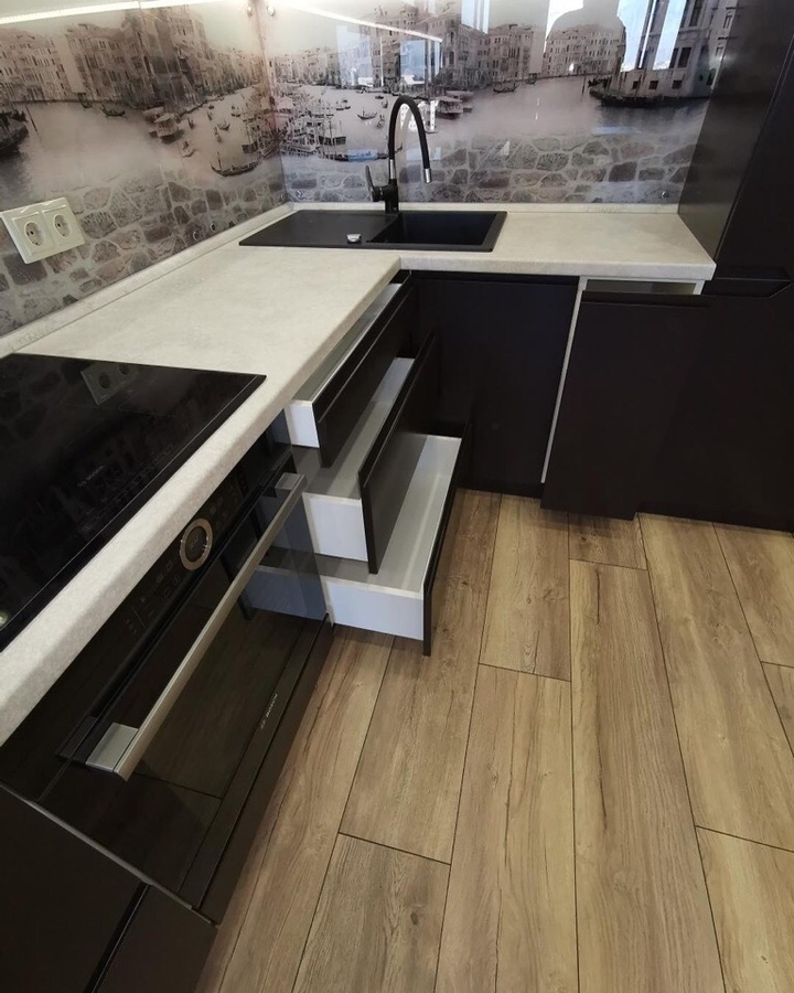 Белый кухонный гарнитур-Кухня МДФ в пленке ПВХ «Модель 93»-фото6