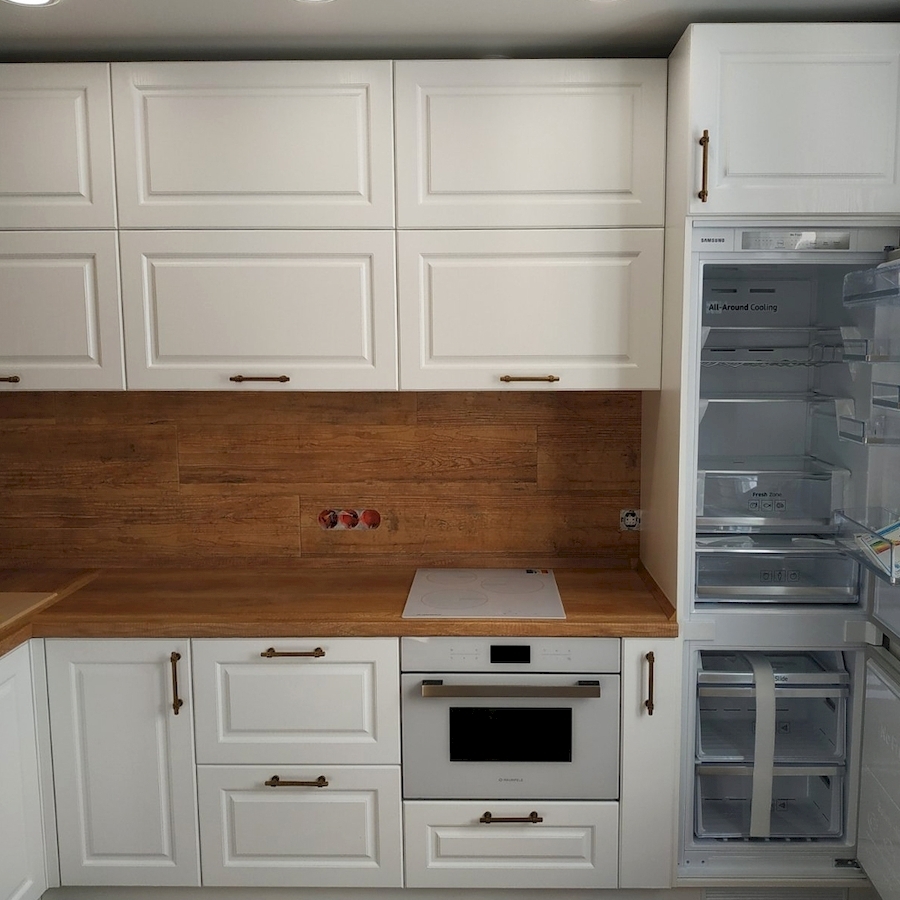 Белый кухонный гарнитур-Кухня МДФ в ПВХ «Модель 597»-фото4